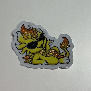 Yellow and Orange Glitter Sticker